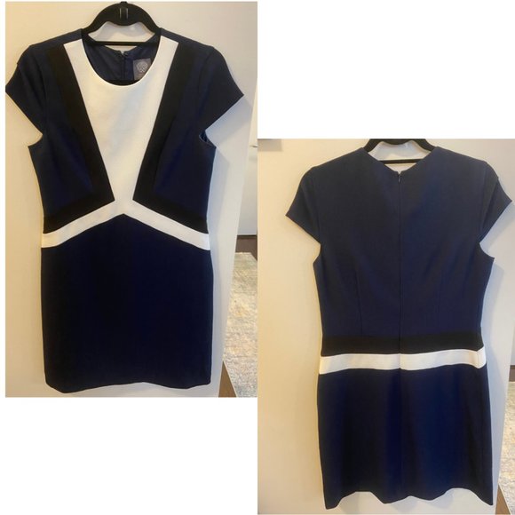 Vince Camuto Navy Cap Sleeve Dress - Picture 1 of 1